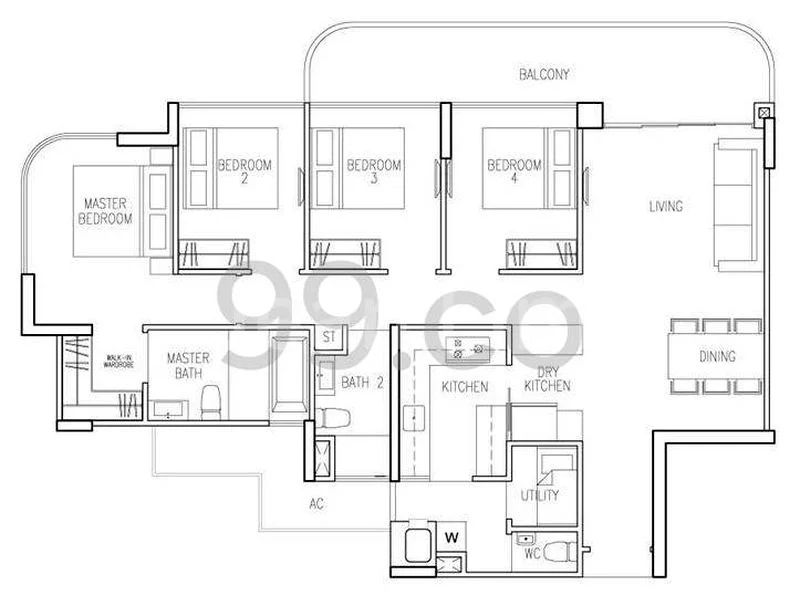 4 Bed Condo for Rent in Riversound Residence - Image 6