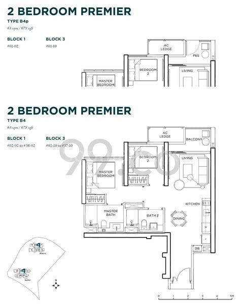 2 Bed Condo for Rent in  Gem Residences - Image 9
