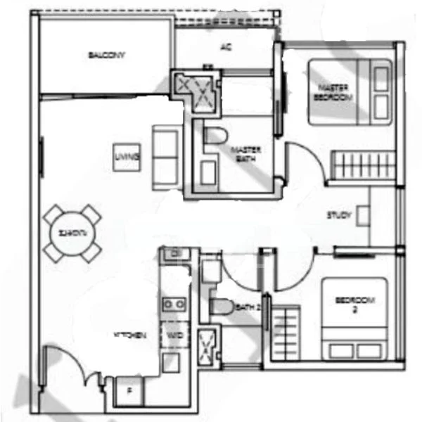 2 Bed Condo for Rent in  The Jovell - Image 7