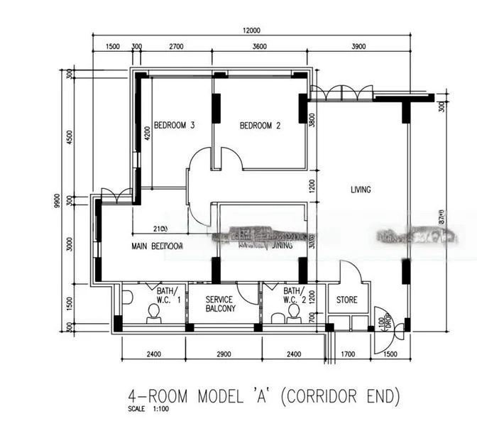 4 Room (4A) HDB for Sale in  836 Hougang Central - Image 10