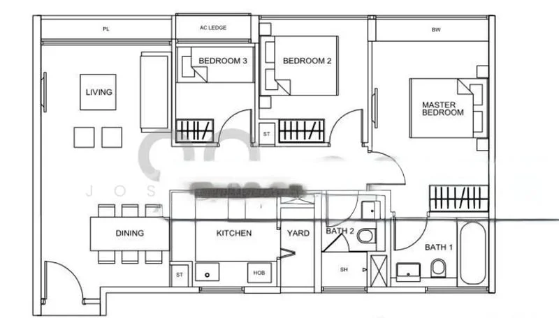 3 Bed Condo for Rent in RV Residences - Image 5