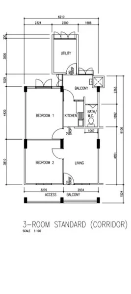 3 Room (3S) HDB for Rent in  30 Jalan Klinik - Image 6
