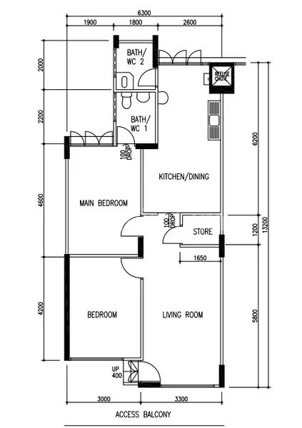3 Room (3A) HDB for Sale in  520 Jurong West Street 52 - Image 5