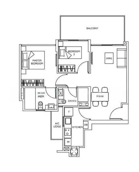 2 Bed Condo for Rent in  The Luxurie - Image 3