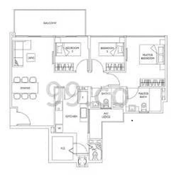 3 Bed Condo for Rent in  The Luxurie - Image 9