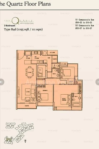 3 Bed Condo for Rent in  The Quartz - Image 16