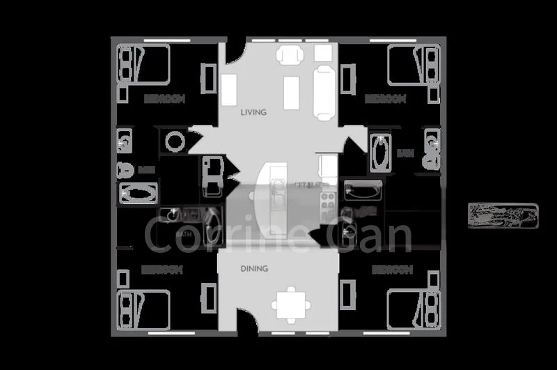 4 Room (4A) HDB for Rent in  213 Petir Road - Image 4