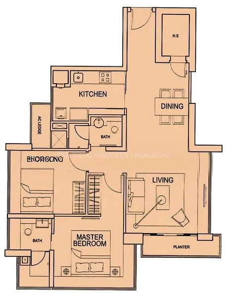 2 Bed Condo for Rent in  The Regency At Tiong Bahru - Image 7
