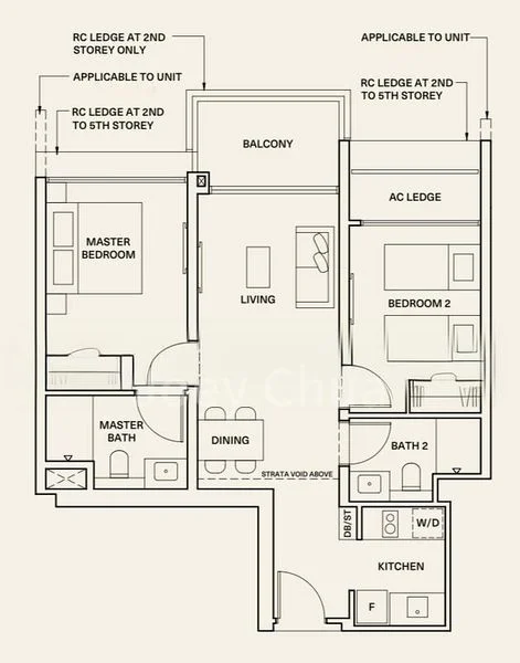 2 Bed Condo for Rent in The Watergardens At Canberra - Image 12