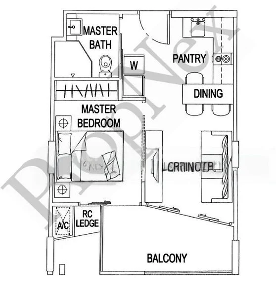 1 Bed Condo for Rent in  Rangoon 88 - Image 6