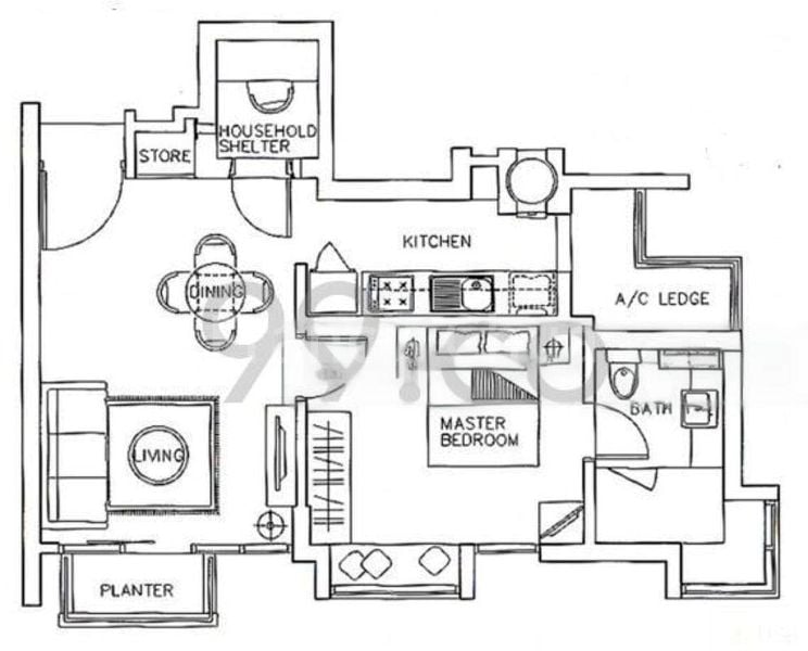 1 Bed Condo for Rent in  Poshgrove East - Image 4