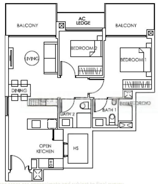 2 Bed Condo for Rent in  Bedok Residences - Image 10