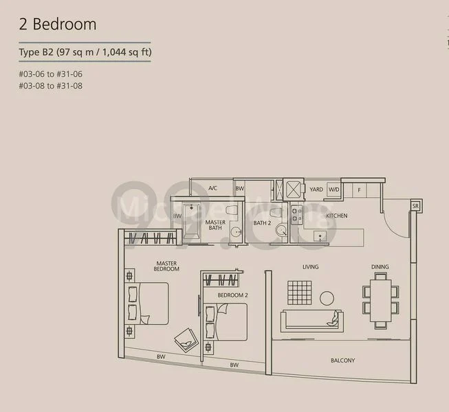 2 Bed Condo for Rent in  Martin Place Residences - Image 7