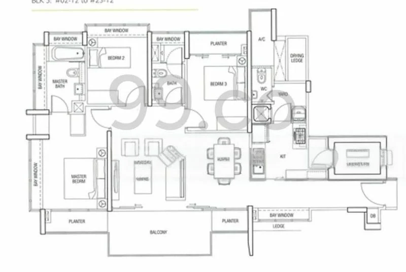 3 Bed Condo for Rent in  The Parc Condominium - Image 6