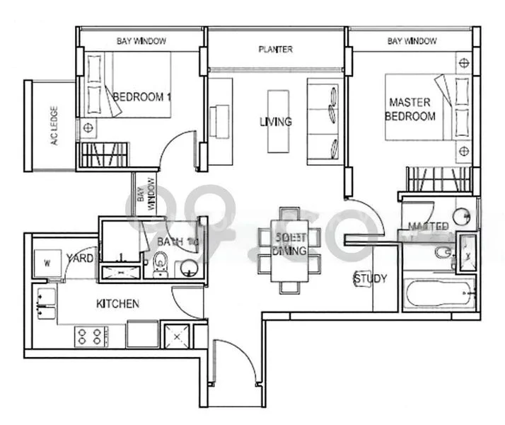 2 Bed Apartment (Condo) for Rent in  Axis @ Siglap - Image 13