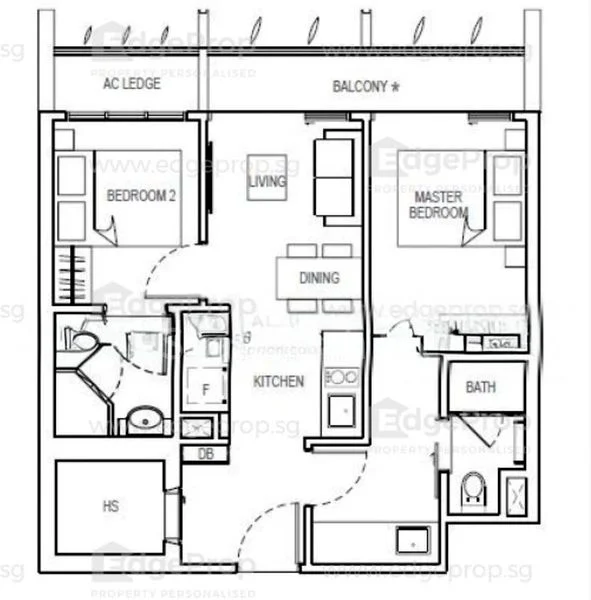 2 Bed Apartment (Condo) for Rent in  The Rise @ Oxley - Image 4