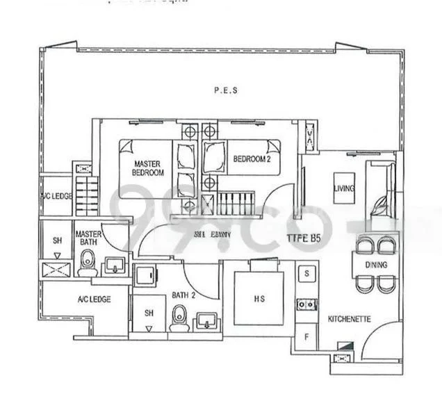 2 Bed Condo for Rent in  Suites @ Eastcoast - Image 6