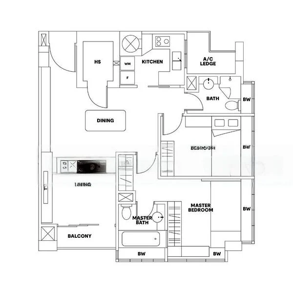 2 Bed Apartment (Condo) for Rent in  Shanghai One - Image 19