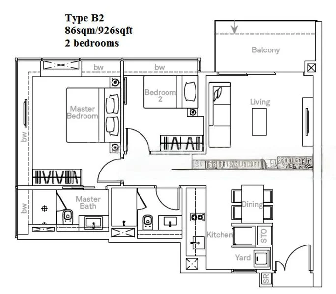 2 Bed Condo for Rent in  Cube 8 - Image 14