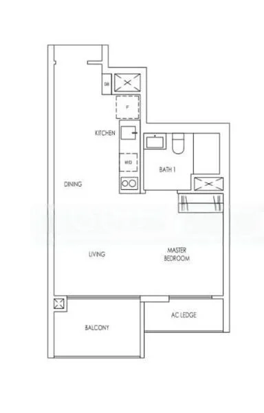 1 Bed Condo for Rent in  Treasure at Tampines - Image 4