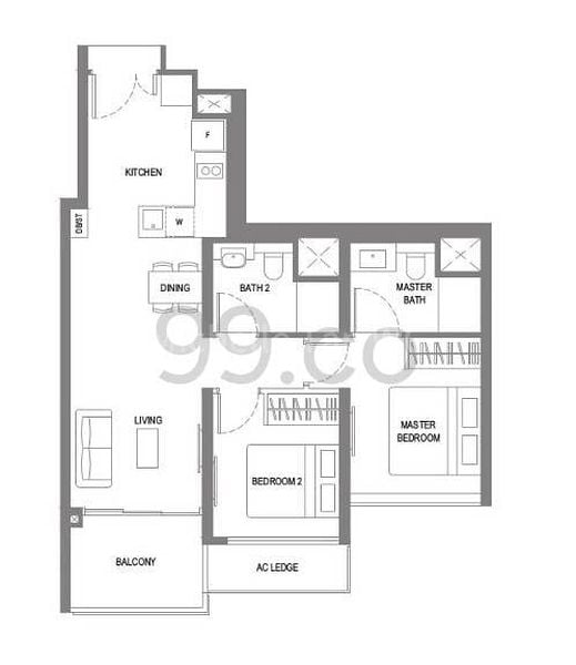 2 Bed Condo for Rent in  Twin VEW - Image 19