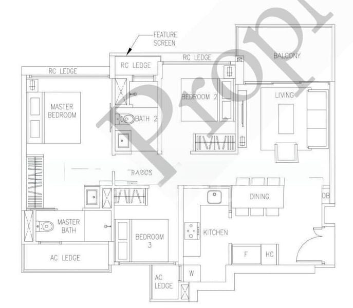 3 Bed Executive Condo for Rent in  The Visionaire - Image 18