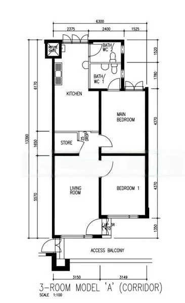 3 Room (3A) HDB for Sale in  340 Bukit Batok Street 34 - Image 13