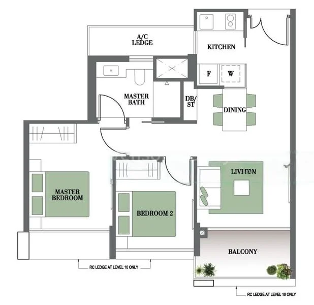 2 Bed Condo for Rent in Botanique At Bartley - Image 7