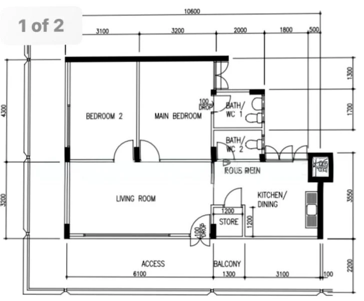 3 Room (3A) HDB for Rent in  645 Yishun Street 61 - Image 4