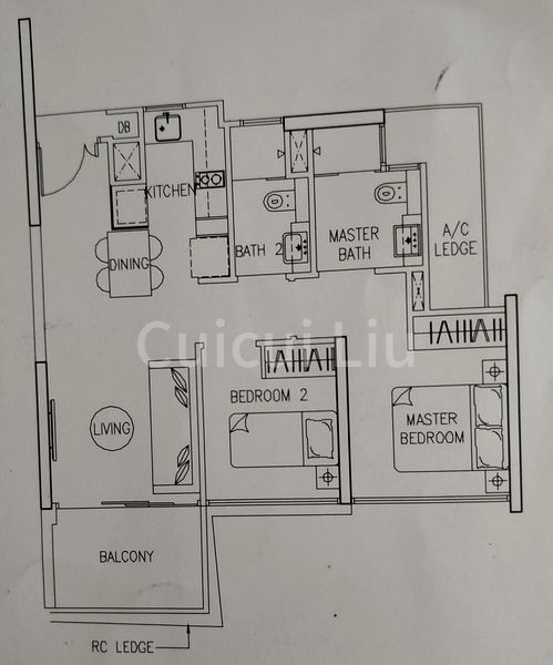 2 Bed Condo for Rent in  The Trilinq - Image 9