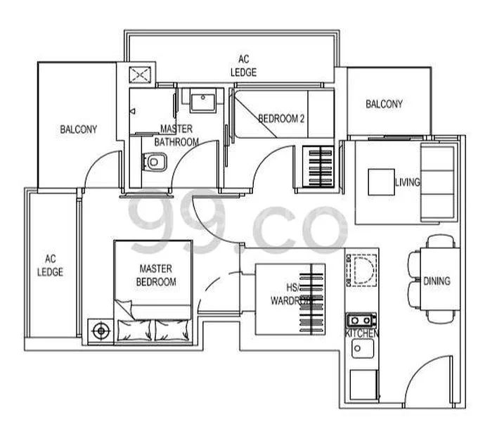 2 Bed Condo for Rent in  One Dusun Residences - Image 13