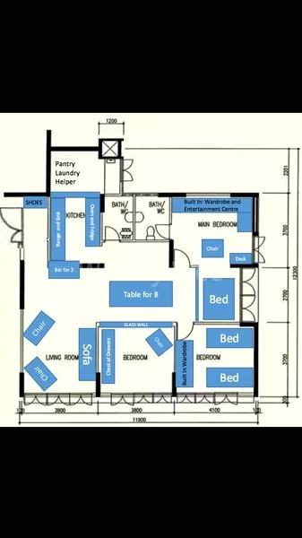3 Bed Walk-up Apartment (Condo) for Rent in Zion Road - Image 11
