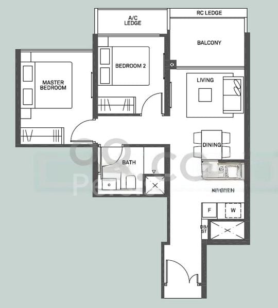2 Bed Condo for Rent in  The Clement Canopy - Image 4