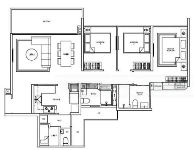 3 Bed Executive Condo for Rent in  Skypark Residences - Image 4