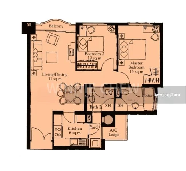 2 Bed Condo for Rent in  Guilin View - Image 17