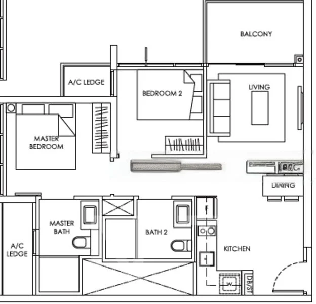 2 Bed Condo for Rent in  The Alps Residences - Image 9