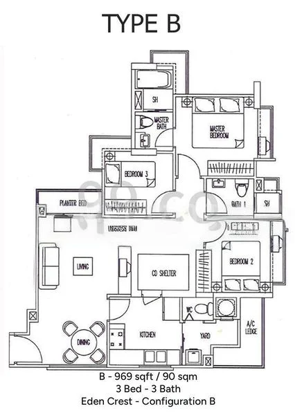 3 Bed Condo for Rent in  Eden Crest - Image 9