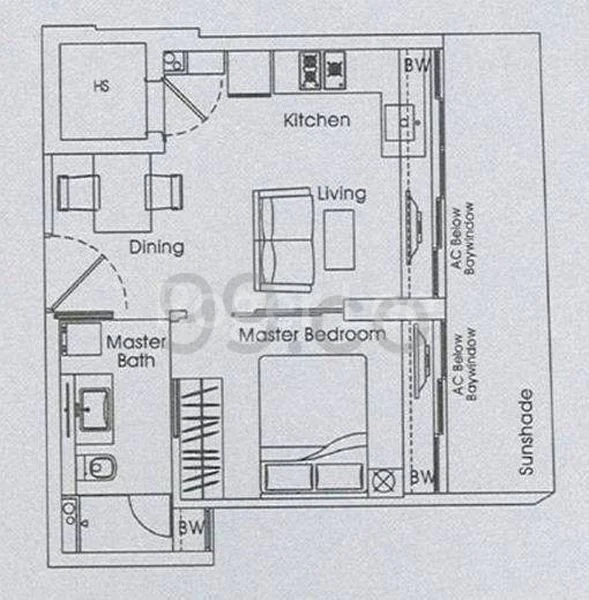 1 Bed Apartment (Condo) for Rent in  The Axis - Image 7