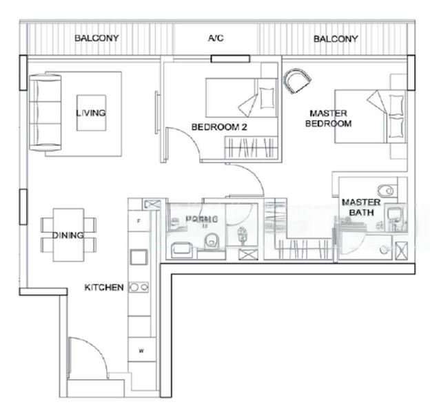 2 Bed Condo for Rent in  The Boutiq - Image 11