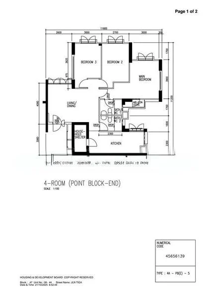 4 Room (4A) HDB for Sale in  47 Jalan Tiga - Image 4