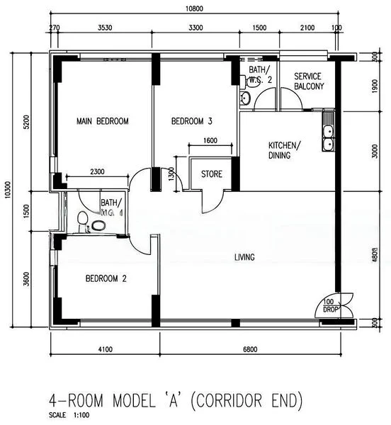 4 Room (4A) HDB for Sale in  130 Clarence Lane - Image 9