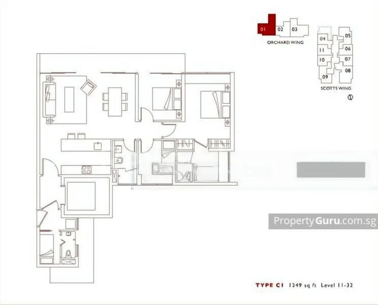 3 Bed Apartment (Condo) for Sale in  Scotts Square - Image 12