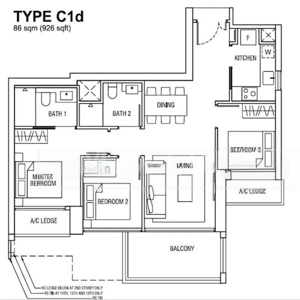 3 Bed Apartment (Condo) for Rent in  Alex Residences - Image 19