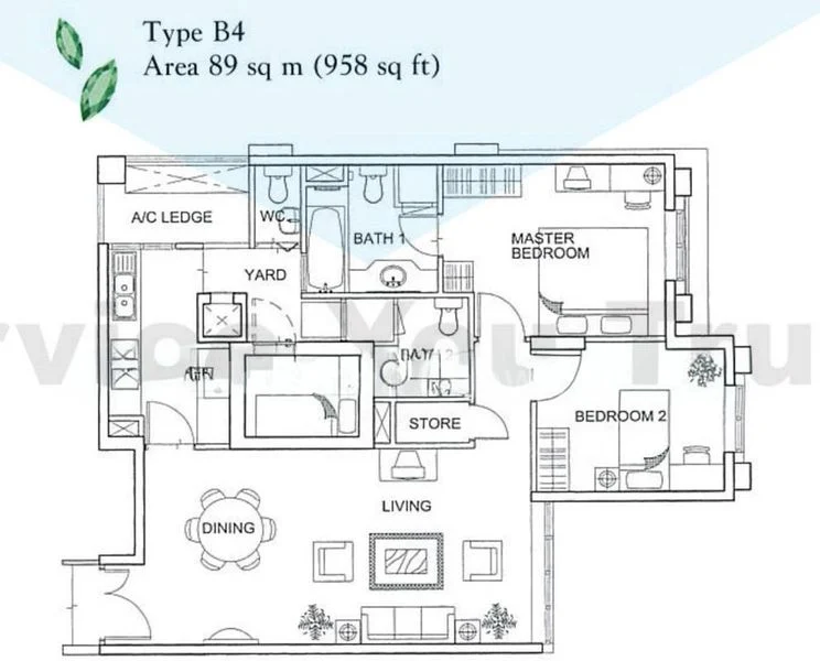 2 Bed Condo for Rent in Yishun Emerald - Image 5