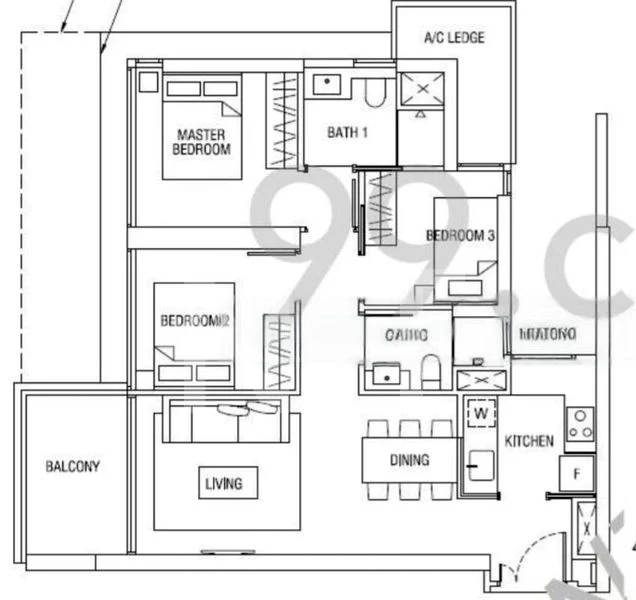 3 Bed Apartment (Condo) for Rent in  Alex Residences - Image 15