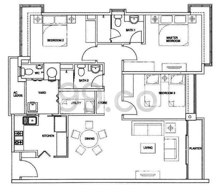 3 Bed Condo for Rent in The Raintree - Image 21