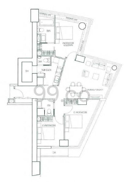 3 Bed Apartment (Condo) for Sale in  The Sail @ Marina Bay - Image 23