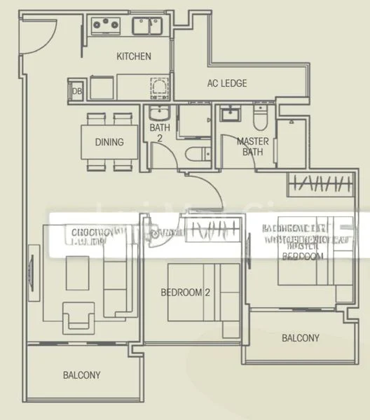 2 Bed Condo for Rent in  Vacanza @ East - Image 9