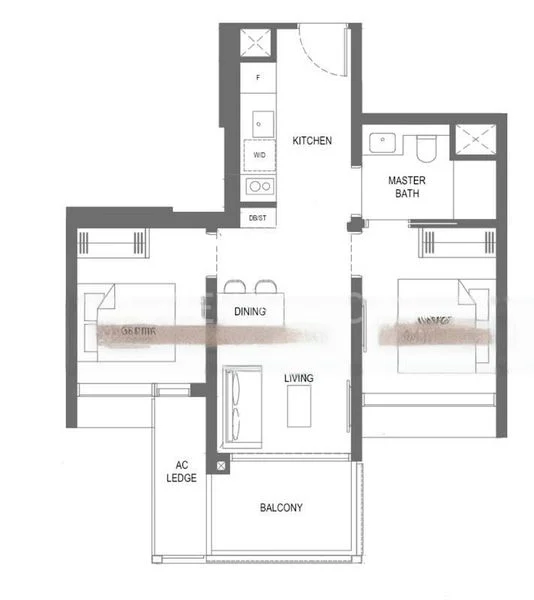 2 Bed Condo for Rent in The M - Image 17