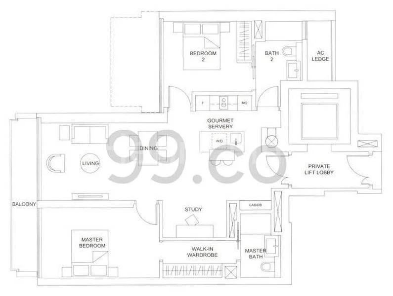 3 Bed Apartment (Condo) for Sale in Marina One Residences - Image 13